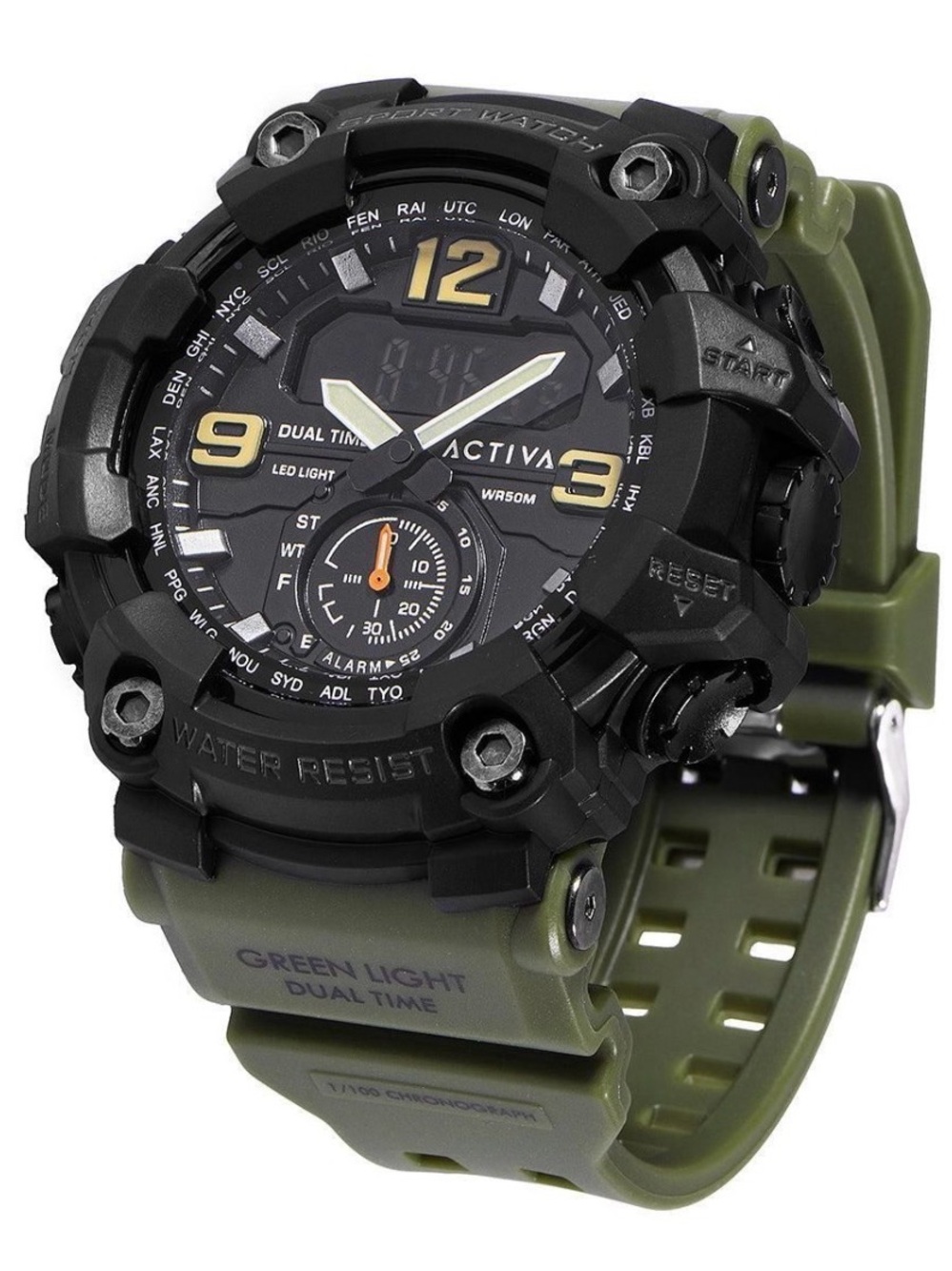 Activa Green Dual-Time Men's Sport Watch